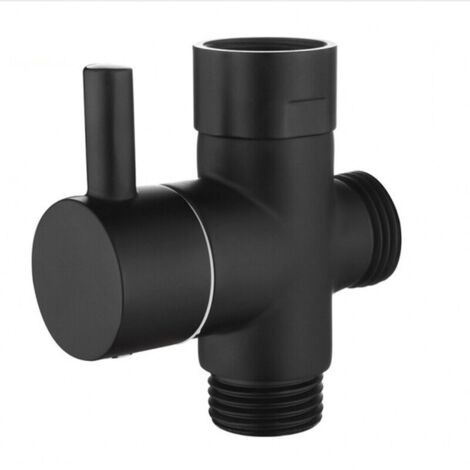 YIDOMDE Déviateur à 3 Voies le Laiton Vanne D'arrêt 3/8”-12/17 Adaptateur pour la Ligne D'eau de Toilette,Noir (1/5)