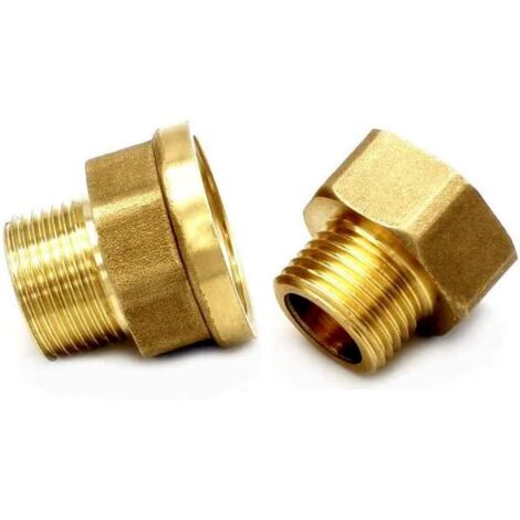 YIDOMDE Lot de 2 réducteurs de Filetage en Laiton 1/2'' vers 3/4'' et réducteurs 3/4" vers 1 '' en Laiton Robuste de qualité supérieure Convient pour Les raccords de tuyauterie (1/3)