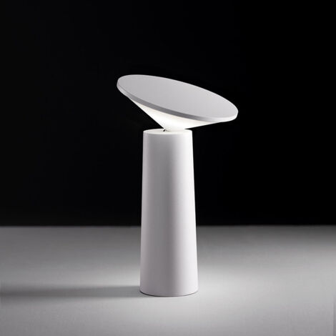 YIDOMDE Lampe de table design rechargeable lampe à poser LED tactile - Dimmable Titane lampe de chevet USB 5W lampe de bureau sans fil avec batterie Blanc (1/4)