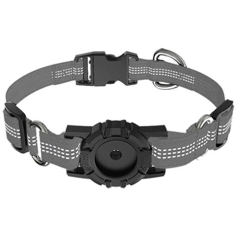GROOFOO Collier pour Chien, Collier Airtag Animaux de Compagnie, Collier en Nylon Réfléchissant Réglable Anti-Perte avec Boucle à dégagement Rapide pour Chiens Gros Moyen - Suivi GPS (S, Gris) (1/5)