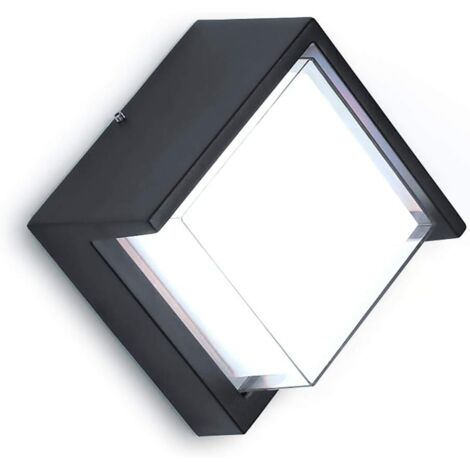 éclairage extérieur LED 12W / appliques murales carrées,appliques murales extérieures,botier en aluminium / IP65 étanche,intérieur et extérieur universel,lumière blanche froide (6000K) [classe énergét (1/5)