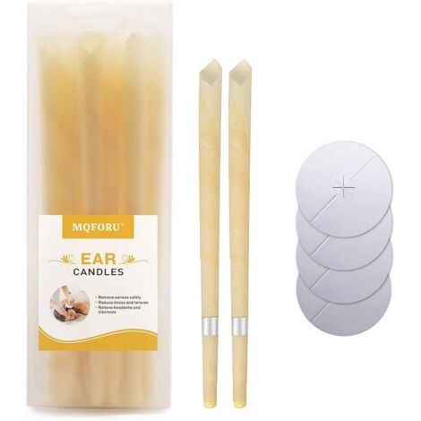 GROOFOO Bougie en Cire Auriculaire, Naturelle Bougies d’Oreilles avec 4 Disques Protecteurs Kit de Nettoyage d’oreille pour Détendez-vous et Enlever le Cérumen (1/5)