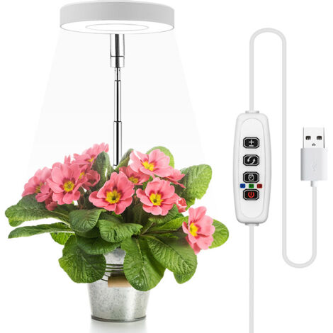 Lampe de Plante, 48 LEDs Lampe de Croissance à Éclairage Horticole Avec, Lampe Pour Plante Lampe Croissance Avec Chronométrage - 3H / 9H / 12H (lumière jaune et blanche) (1/5)