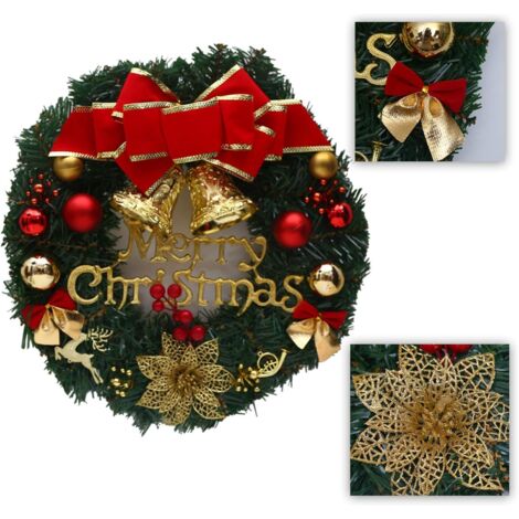 Guirlande De Noël,Couronne Ornée,Guirlandes De Couronne De Noël,Ornement De Noël,Ornements De Noël,Pendentifs De Noël GROOFOO (1/5)