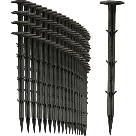 GROOFOO 100x Piquets de Tente en Plastique - piquets pour Toison de Jardin et Toison de Mauvaises Herbes – Fixation (1/5)