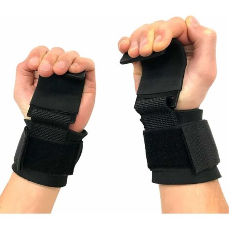 YIDOMDE 2pcs Crochet Musculation Poignet - Crochet de Levage en Acier avec Grip Antidérapant - Lifting Straps, Musculation, Fitness, Haltérophilie (1/5)