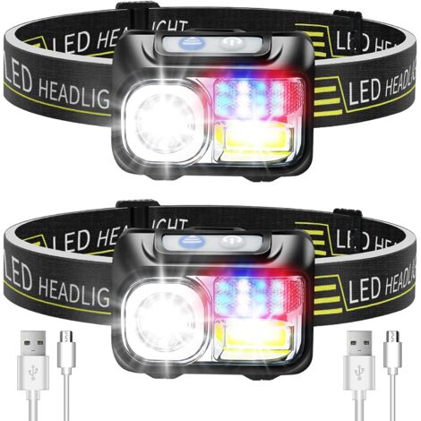 GROOFOO Lampe Frontale LED Rechargeable,Torche Frontale Puissante étanche with 9 Modes d’éclairage Réglable Lampes Frontales Convient Aux Enfants et Aux Adultes Pêche,Camping,Cyclisme [Classe énergéti (1/5)