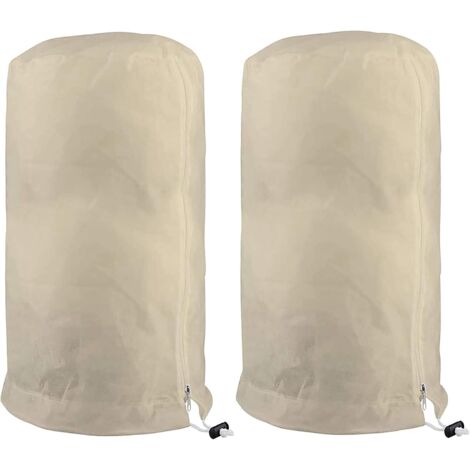 Housse de Protection pour Plantes d'Hiver, Housse d’Hivernage pour Plantes de Jardin Réutilisable,Housse Hivernage Plante avec Fermeture Éclair et Cordon de Serrage (120×180cm,Beige×2) GROOFOO (1/5)