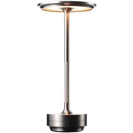 GROOFOO Argenté Lampe de Table Rechargeable et Portable, avec Variation d'Intensité LumiNeuse, pour Bureaux, Chambres, Restaurants et Bars (1/5)