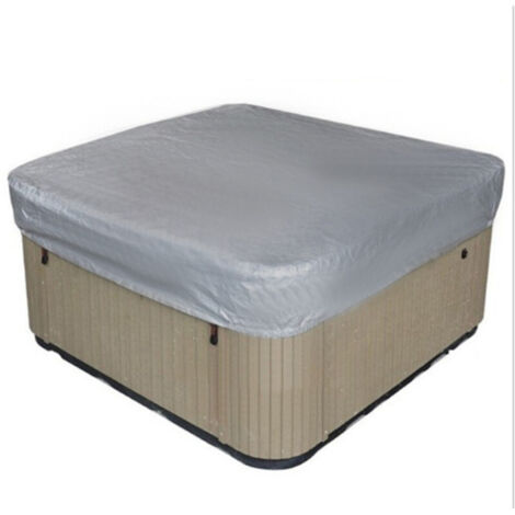 GROOFOO Couverture De Piscine Carré Bâche Solaire pour Piscine, Couverture Solaire De Piscine pour Extérieur Extérieur Spa Baignoire Couverture De Spa Couverture Résistante Aux UV, 220×220×30cm, gris