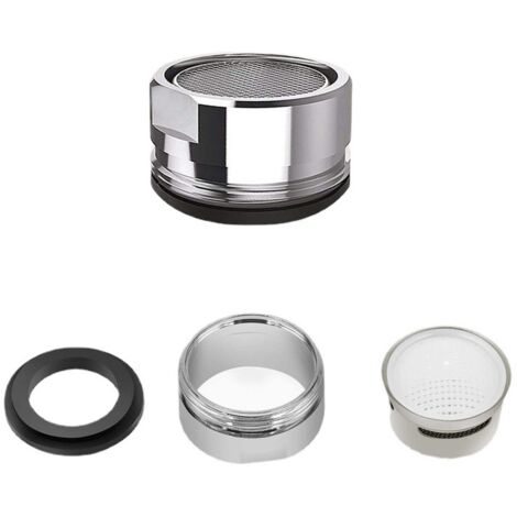 3 Pcs Mousseur Robinet,24mm Aerateur Filtre Robinet Accessoires économiseurs d'Eau avec joint d'étanchéité pour Cuisine Salle de Bain GROOFOO (1/5)