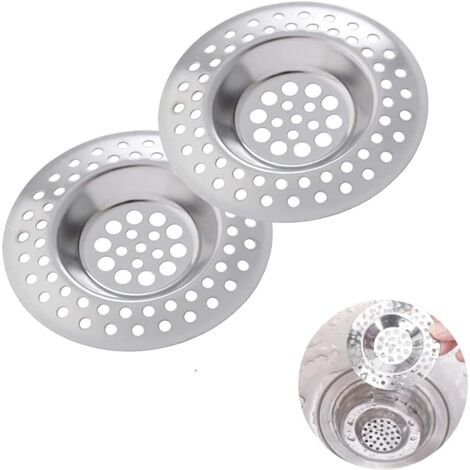 2 Pcs Filtre évier Cuisine,évier Filtre de Vidange,Grille Evier Cuisine,Filtre à évier en Acier Inoxydable,pour évier de Cuisine/Salle de Bain Filtre Anti-Obstruction GROOFOO (1/5)