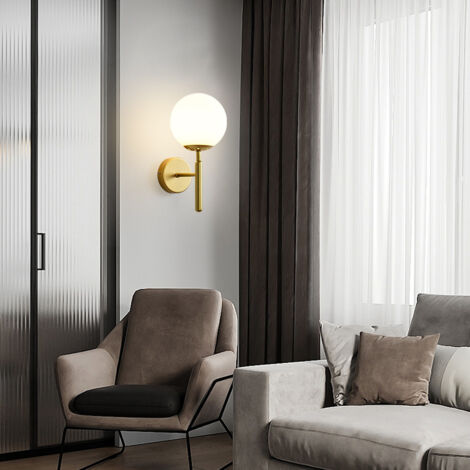 YIDOMDE Applique moderne Applique LED Applique LED miroir Applique LED cristal Applique d'intérieur moderne Applique blanche crème-Modèle doré Support en acier inoxydable, E27 Lumière chaude monochrom (1/5)