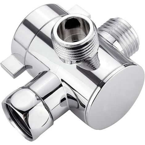 Vanne de Dérivation de Douche à 3 Voies G1/2in Multi-Fonction Séparateur d'eau Adaptateur Douche Accessoire Pomme Douche Pièce de Rechange pour Salle de Bain GROOFOO (1/5)