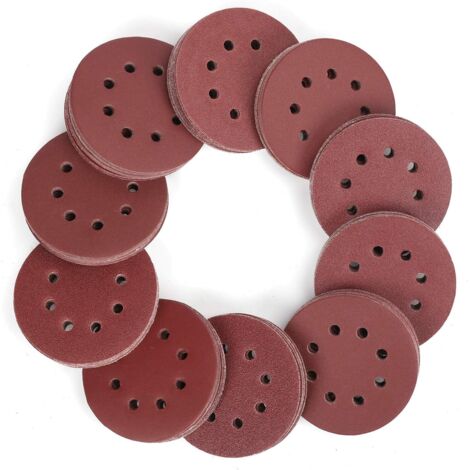 Disques de Ponçage 150 Pièces,Disques Abrasifs de 125mm avec 8 Trous,Grain 60,80,100,120,150,180,240,320,400,600 pour Pollisage,Dérouillage,Finition GROOFOO (1/5)