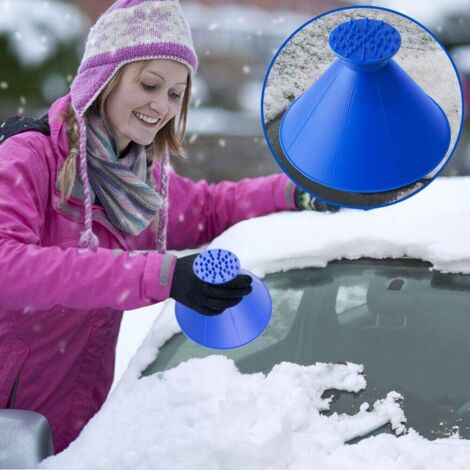 Grattoir à glace voiture ronde,outil de pelle à neige grattoir magique à neige et à glace,grattoir à glace de voiture grattoir à glace pour pare-brise de voiture GROOFOO (1/5)