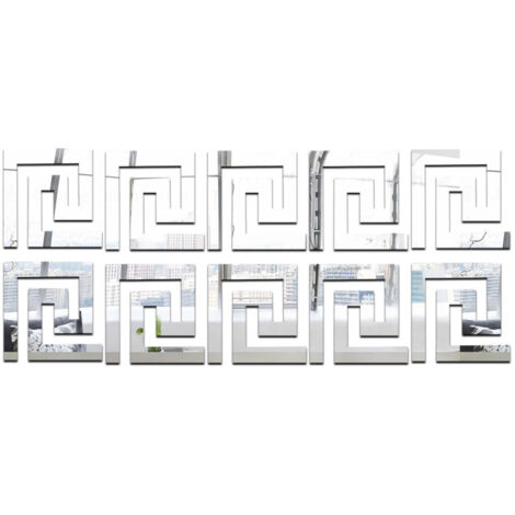 Revêtement Mural 3D en Acrylique Cristal à Effet Miroir,avec Lignes Saillantes,Respectueux de l'Environnement,pour Plafonds et Frises - 10 Pièces par Set (Argent) (1/5)