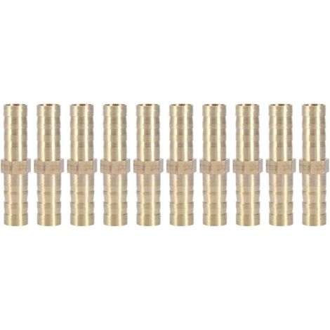 YIDOMDE 10pcs Raccord de Tuyau Droit à Deux Voies Raccord en Laiton Barbelé Connecteur de Tube Jonction 6mm (1/5)