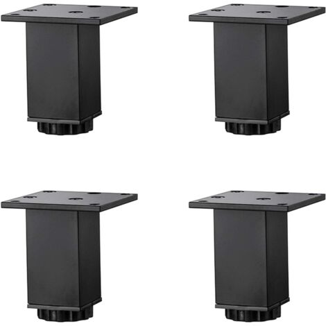 YIDOMDE Pieds de Meubles en Alliage D'aluminium Réglables en Hauteur,Pieds de Table Basse de Canapé,Pieds D'armoire de Salle de Bain de Lavabo,5-40cm,Noir Mat,avec Vis,4 Pièces (8cm/3.1in)