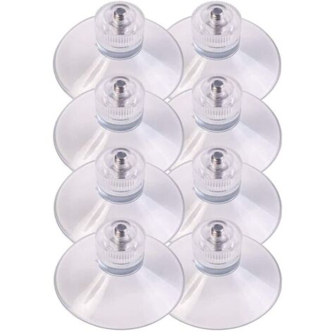 YIDOMDE 8 x ventouses Ø 50 mm avec Filetage M4x10mm avec écrous moletés Transparent - Fabriqué en Allemagne (1/5)