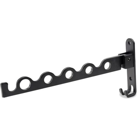 GROOFOO Séchoir Mural Pliable en Aluminium Noir, Séchoir à Linge pour Salle de Bain - 31,2 x 14,3 x 3,1 cm (1/5)