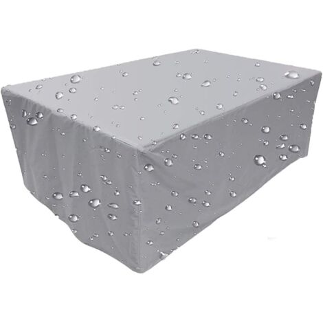 Housse pour salon de jardin,toutes dimensions,Housse pour ensembles de sièges rectangulaires,anti-pluie et anti-poussière,anti-UV,robuste 210D -Tissu Oxford GROOFOO (100x100x85cm,gris argent,) (1/5)