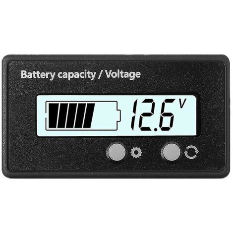 YIDOMDE 12v24v36v48v60v72v Indicateur de batterie Batterie Voltmètre Lcd Compteur d'électricité Batterie électrique Voiture, 1 pièce, Blanc (1/5)