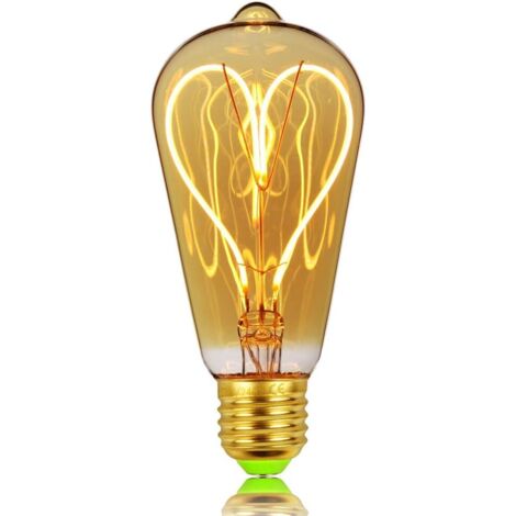 GROOFOO Edison classique ST64 Motif cur doux LED Filament Verre Ambre 4 W Dimmable 220/240 V E27 Base ampoule vintage (1/5)