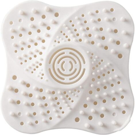 2 pcs Protection de Drain de Silicone,Filtre de Couverture de Drain de Baignoire avec Ventouse,Filtre à Cheveux Douche,Filtre évier en Silicone,pour évier de Douche,Baignoire (Blanc) GROOFOO (1/5)