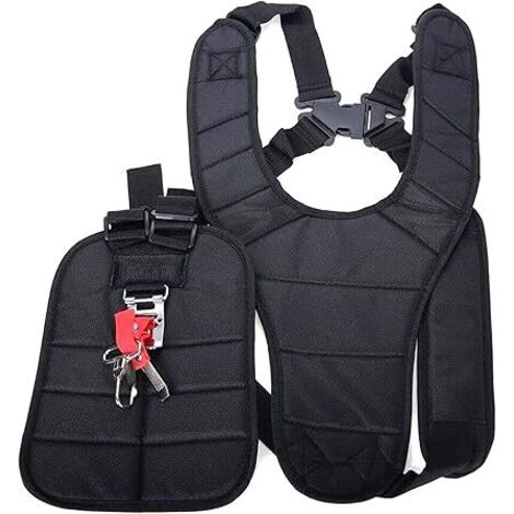 GROOFOO Bandoulière Réglables pour Tondeuse, Sangle d'épaule double pour débroussailleuse, Universel Harnais à épaule Ceinture Nylon Forme Y Bretelles pour débroussailleuse et tondeuse à gazon (Noir) (1/5)