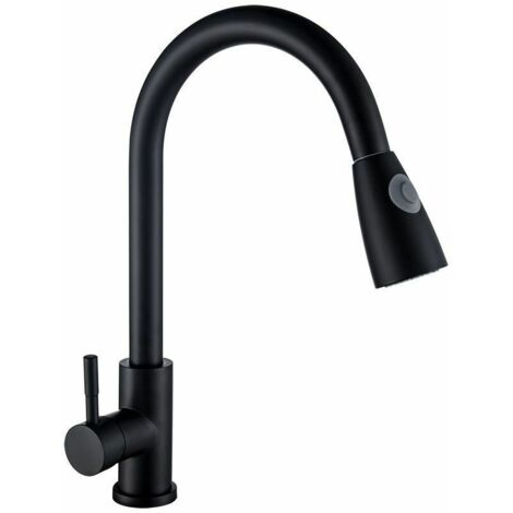Mélangeur de cuisine Robinet d'eau chaude et froide de cuisine en acier inoxydable 304 brossé (1/4)