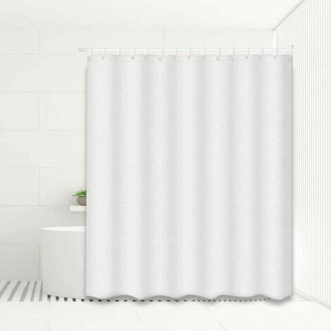 Rideau de douche anti-moisissure,rideau de douche en polyester pour salle de bain,lavable,imperméable,avec anneaux de fixation à la barre de douche GROOFOO,80 x 180 cm (1/5)