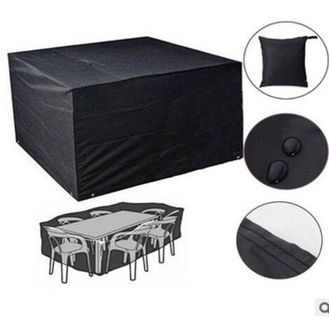 Housses de meubles de patio Housse étanche à la poussière pour chaises de table rectangulaires d'extérieur avec fermetures à sangle 95"L x 64"W x 39"H GROOFOO (1/2)