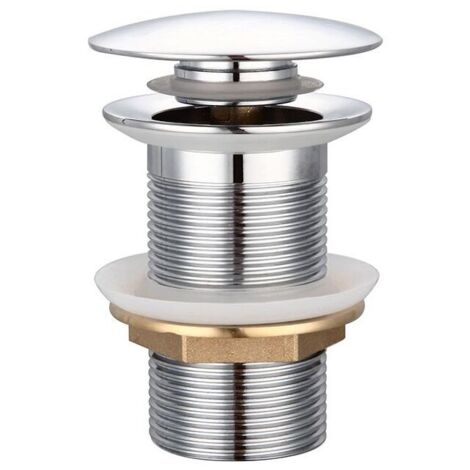 YIDOMDE Bonde de Lavabo Standard-G 1 de sans Trop Plein Bonde de Vidage Universel Bonde Pop Up Automatique pour Lavabo en Cuivre Chromé Pour bassin sans trop-plein (1/5)