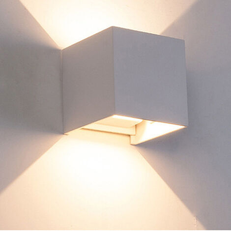 YIDOMDE Applique d'intérieur/extérieur 12 W Applique d'intérieur/extérieur 12 W Boîtier blanc Pas d'induction Lumière chaude 12 W Applique à angle réglable [Classe d'efficacité énergétique A++] [Class (1/5)