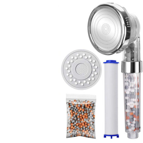 Douchettes Pommeau de douche Anti calcaire avec 3 modes et 3 couches de filtration,Haute Pression et économiser d'eau GROOFOO (1/5)