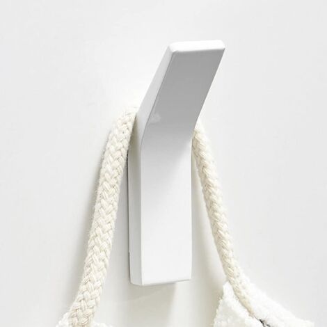 5 Pièces Crochet Adhésif Crochet Double Porte Serviette Salle de Bain aluminium Anti-rouille et étanche Crochet Avec Adhésif support mural auto-adhésif pour cuisine salle de bain bureau placard GROOFO (1/5)