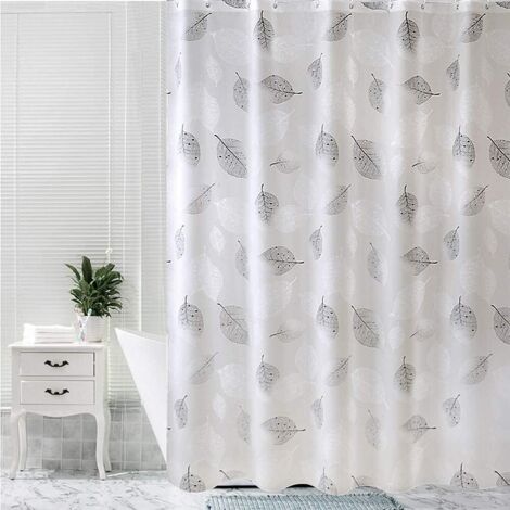 YIDOMDE Rideau de salle de bain, 180 x 180 cm, rideau de douche/baignoire avec crochets, rideau imperméable/antimois/antibactérien, rideau lavable en machine, rideau de douche imperméable (1/5)