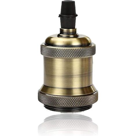 Pieds de lampes Vintage E27 douille de lampe,Edison Rétro suspension lampe,Solide Cuivre Douille pour Plafonds Bricolage Suspension lampe,Bronze,1X (1/5)