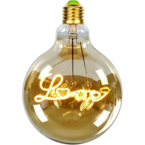 GROOFOO Ampoules LED vintage Big Globe G125 4 W 220/240 V pour décoration de lettres de l'alphabet Jaune chaud (1/4)