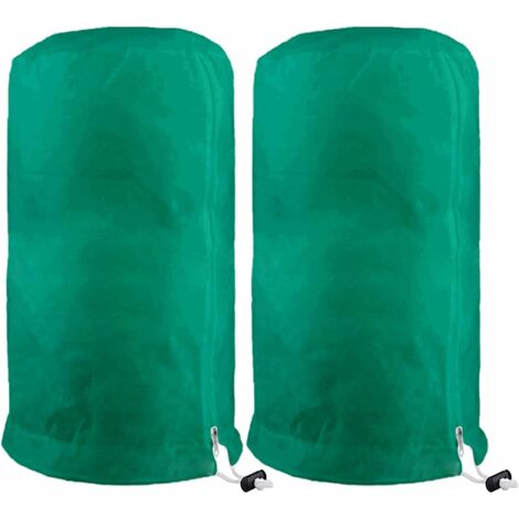 Housse de Protection pour Plantes d'Hiver, Housse d’Hivernage pour Plantes de Jardin Réutilisable,Housse Hivernage Plante avec Fermeture Éclair et Cordon de Serrage (80×100cm,vert×2) GROOFOO (1/5)