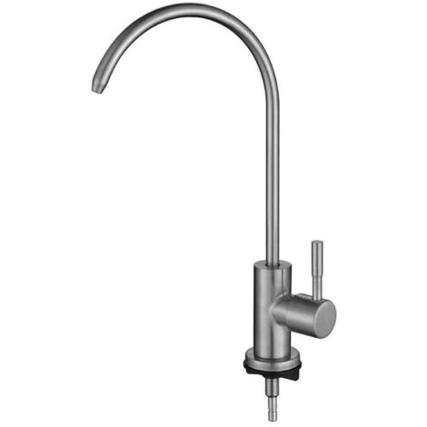 YIDOMDE Robinet de cuisine 304 robinet de cuisine en acier inoxydable rotatif argent (1/5)