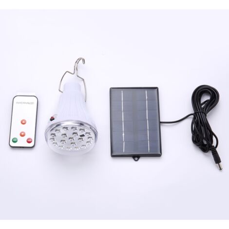 Solaire alimenté Ampoule Led - Portable USB Charge Lantern Lampe Spotlight Intérieur Bureau Cuisine Lecture avec Panneau Solaire pour Randonnée En Plein Air Camping Tente Pêche éclairage (1/5)