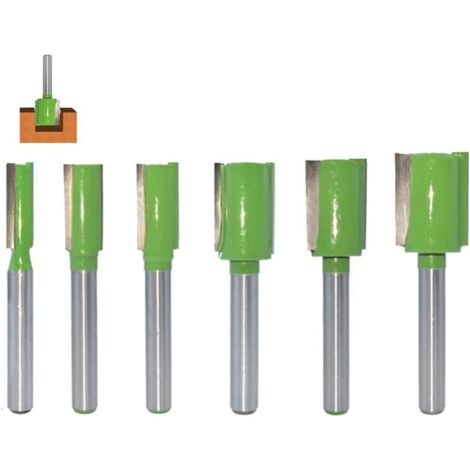 Lot de 6 embouts de fraises droites avec tige de 6 mm pour le travail du Bois, fraises pour fraisage à rainure pour le travail du bois (1/5)