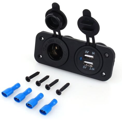 AIDUCHO Prise De Chargeur Usb, Dual Usb Car Auto Allume-Cigare Socket Splitter 12v Charger Power Adapter Outlet Pour Car Boat Marine Mobile (1/5)