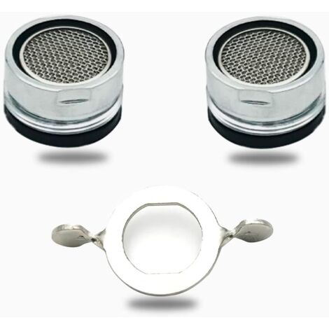 AIDUCHO 2 Pièces Mousseur Robinet, Aerateur Robinet Accessoires, Filtre De Robinet Avec Clé Mousseur Chromée, Pour Lavabo Salle De Bain Cuisine (1/5)