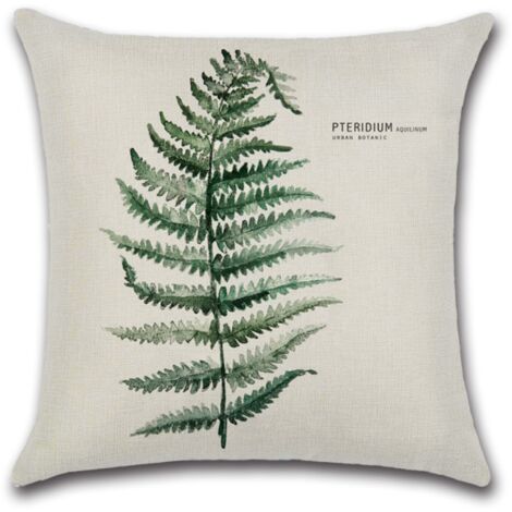 Housses de coussin Lot de 1 Housse de Coussin 45 x 45 cm Polyester et Lin Décoratif Taie d'oreiller de Voiture Canapé Maison Décor Housses de Coussin (Feuille Verte Simple)-a GROOFOO (1/5)