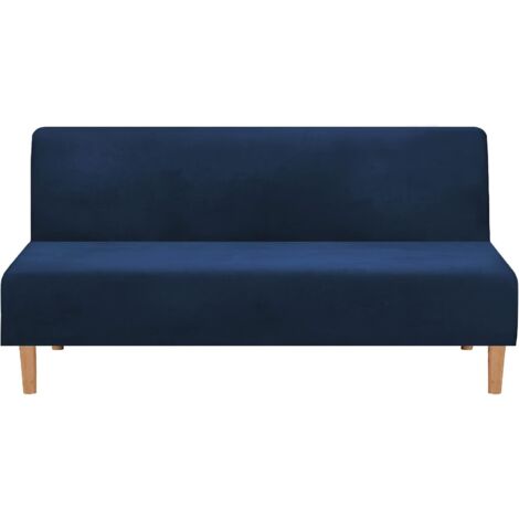 Housse De Canapé Convertible Sans Accoudoirs, En Velours Extensible, Épaisse, Douce, Confortable, Pour Canapé-Lit, Canapé Lit Pliable (Velours Épais Marine) (1/5)