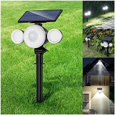 RHAFAYRE Lampe Solaire Extérieur Jardin Ultra Puissante 88LED avec Détecteur de Mouvement Etanche IP65, Eclairage Spot Solaire Exterieur Sans Fil 360° Reglable Lumière Solaire Sécurité pour Chemin (No (1/5)