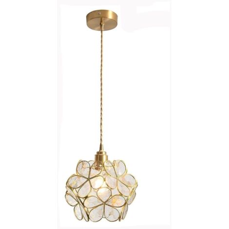 SVKBJROY 200MM Suspension en Verre, Plafonnier en Verre de Fleur de Cerisier, Blanc, E27 Ampoule (1/5)
